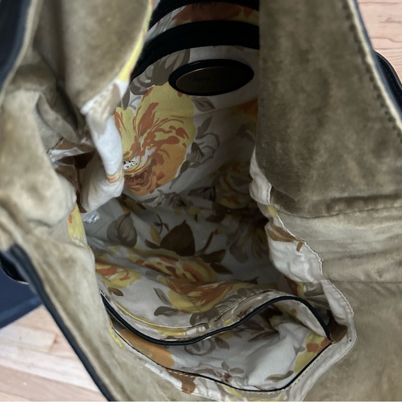 Tracy Reese Black Leather Women’s Hobo Satchel Shoulder Bag Gold Hardware Studs - Picture 6 of 7